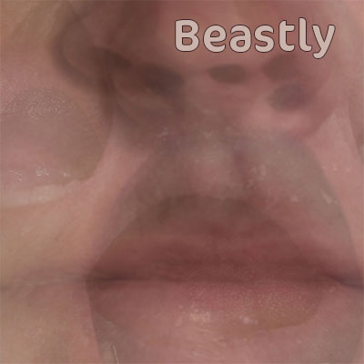 heavily layered image of a face