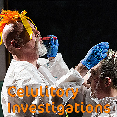 a man and a woman decorating each other